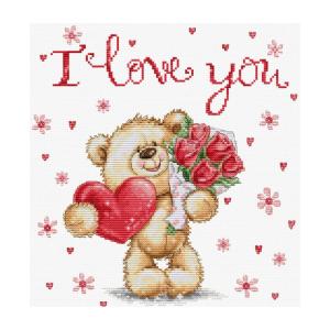 Cross stitch kit "I Love You" 20x22cm