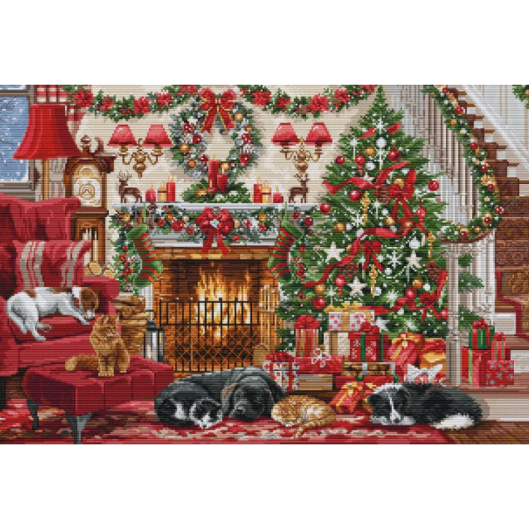 Embroidery kit "Cosy Fireplace"  49x33 cm.