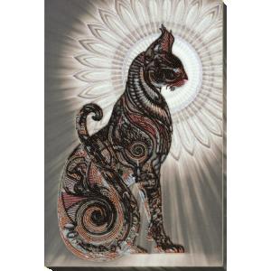 Pärlbroderi "Bast in the night" 31x47 cm.