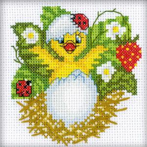 Embroidery kit "Happy Easter" 10x10 cm.