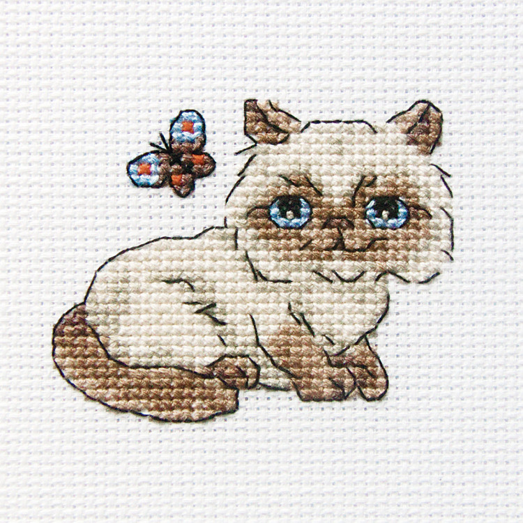 Embroidery kit "Fluffy Baksie" 8x8 cm.
