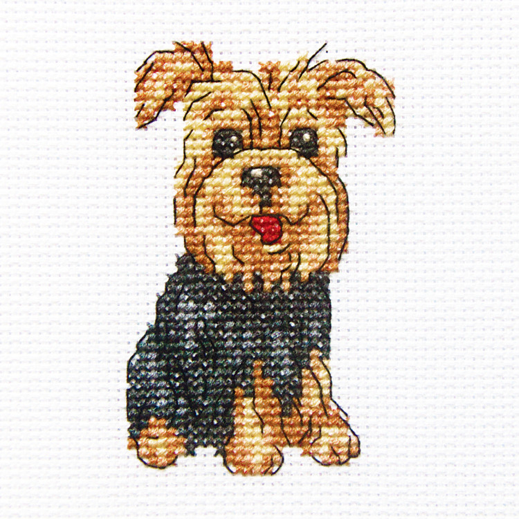 Embroidery kit "Cheerful Archie" 9x9 cm.