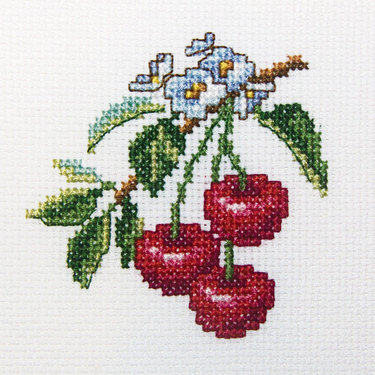 Embroidery kit "Cherry" 10x10 cm.