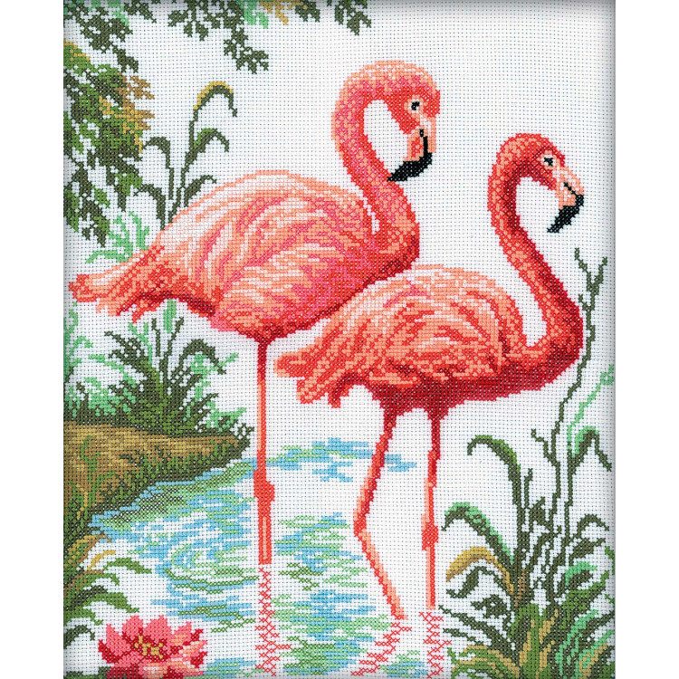 Embroidery kit "Flamingo" 26x31,5 cm.