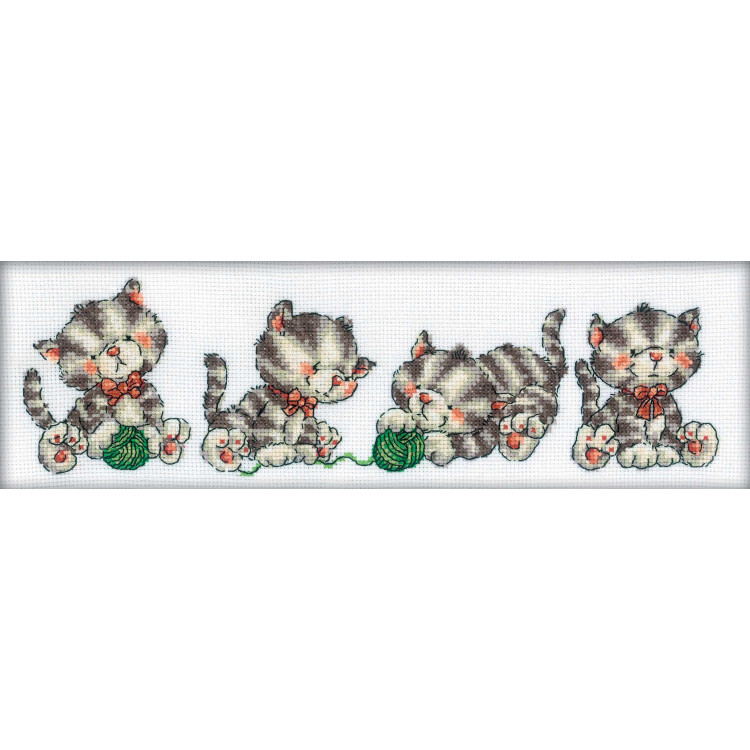 Embroidery kit "4 Kittens" 33x10 cm.