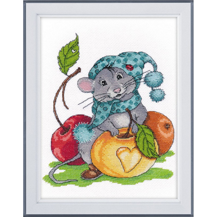 Cross stitch kit "Thrifty Mouse" 17 х 20 cm.