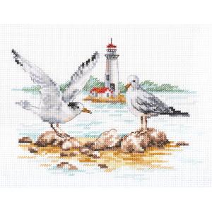 Embroidery Kit Seagulls 19x14 cm.