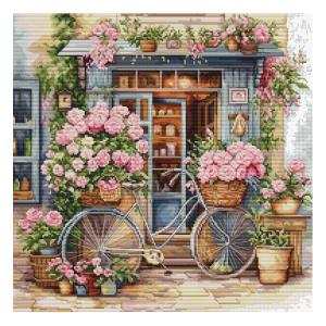 Embroidery kit "Flower Shop" 32x32 cm.