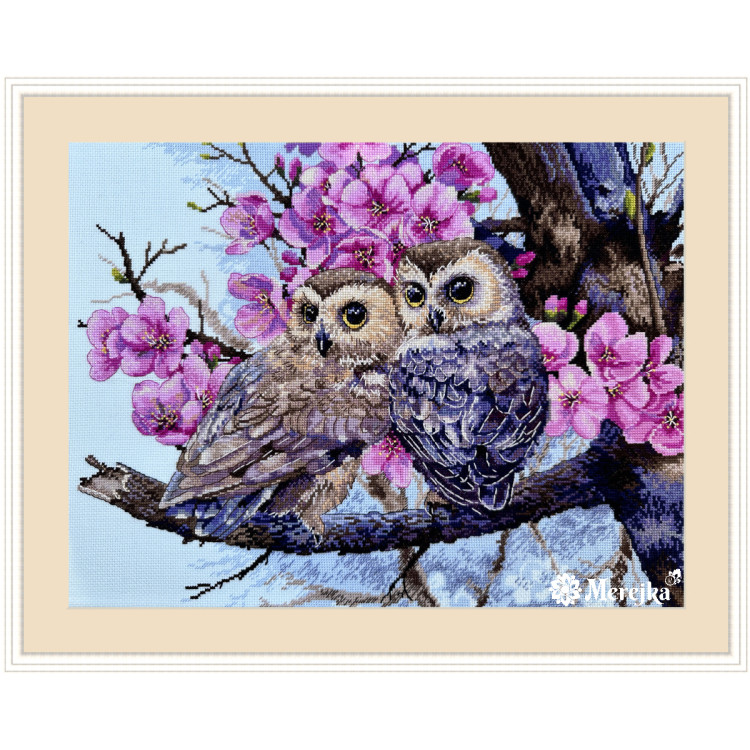 Embroidery Kit  "2 OWLS" 29x38 cm.