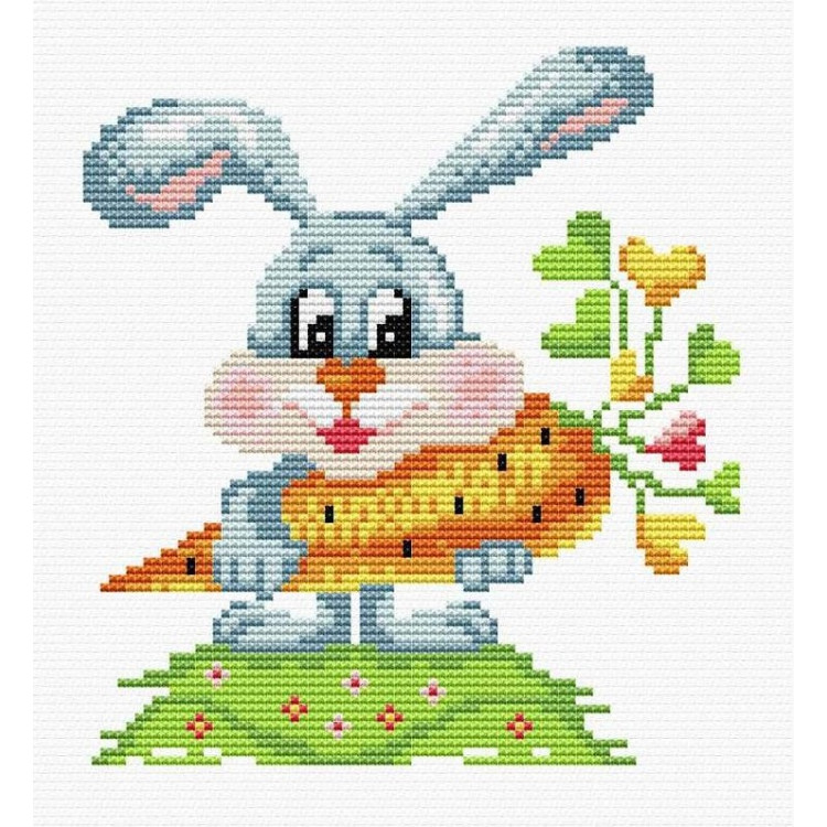 Broderi kit Förtryckt väv "Rabbit" 17x16 cm.