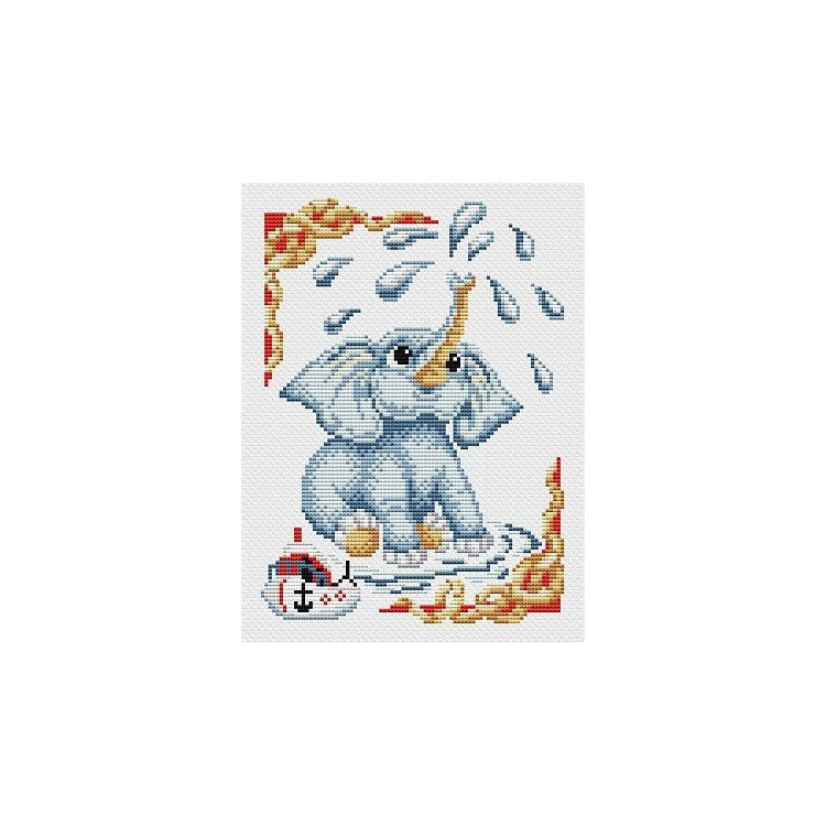 Embroidery Kit Printed  "Baby Elephant" 30x21 cm.