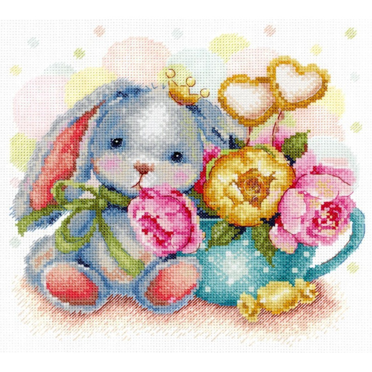Broderi kit "Peony dreams" 19x20 cm.