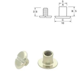 Steele skruv 10/5 mm. 5-pack