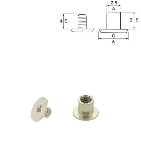 Steele Screws, 6/5 mm, 5pcs
