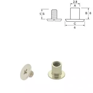 Steele skruv 6/6 mm.5-pack