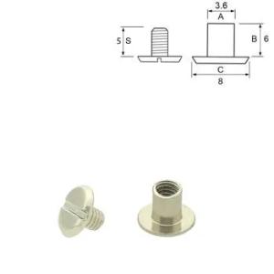 Chicago Skruv 8/6 mm. 5-pack silver