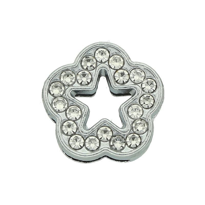Slider Blomma Czech. Rhinestone. 15 mm.