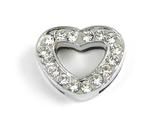 Slider Heart Czech. Rhinestone. 15x18 mm.