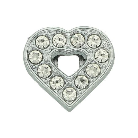 Slider Crystal Heart 10 mm. 2-pack.