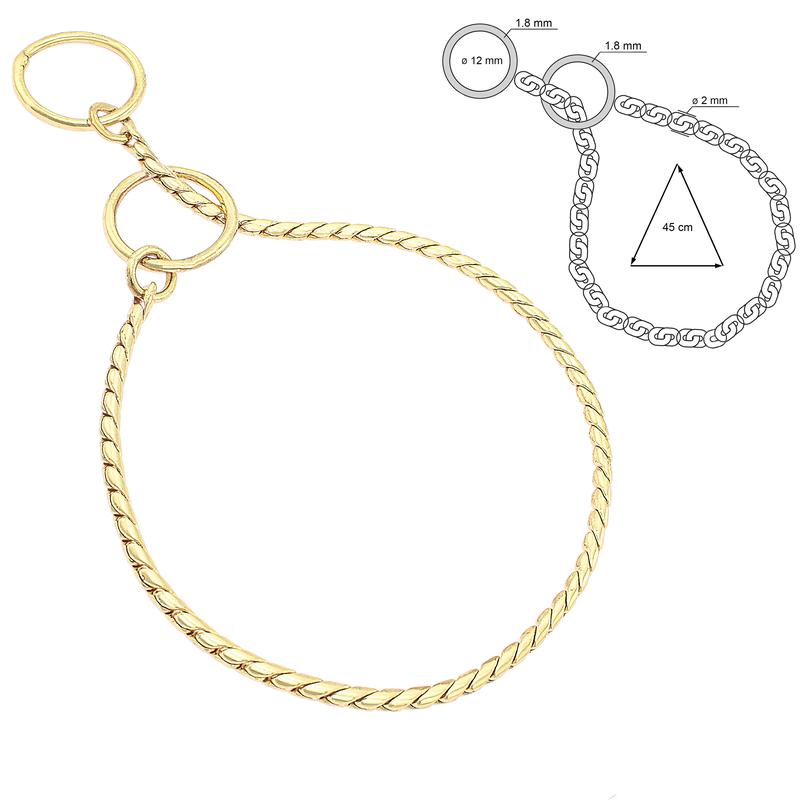 Utställnings halsband 45 cm. kedja Gold plated.