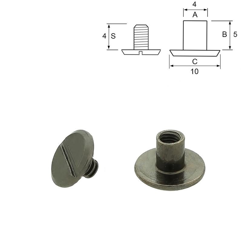 Steel skruv svart 5 mm. 5-pack