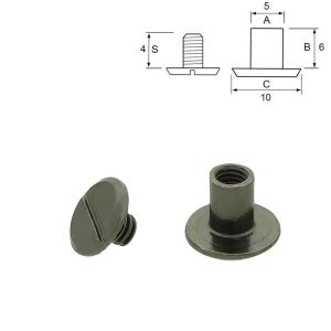 Steel Svart skruv 10/6 mm. 5-pack