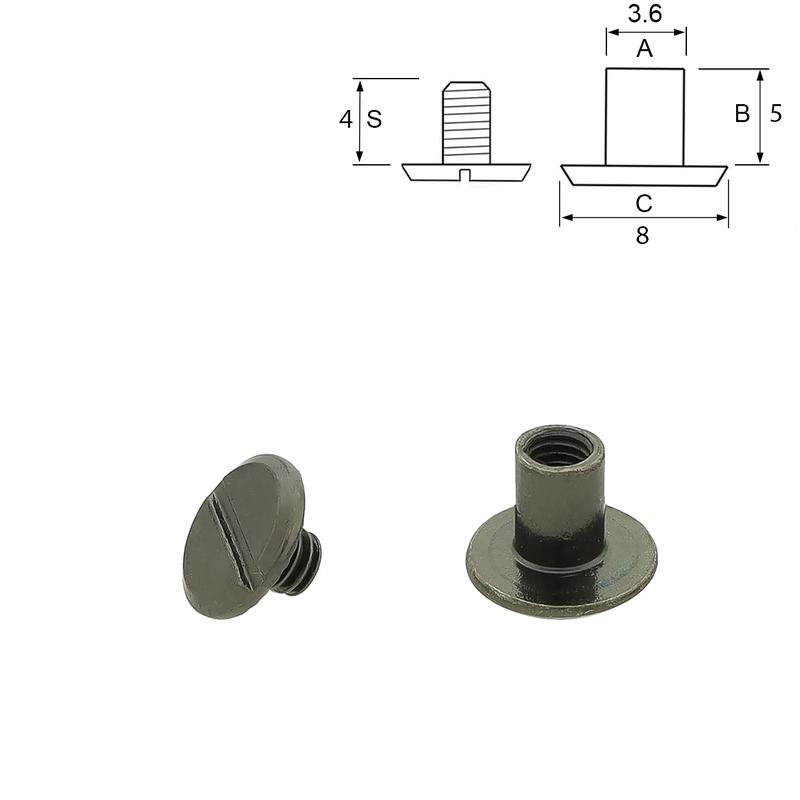 Chicago skruv 6/5 mm. Black 5-pack