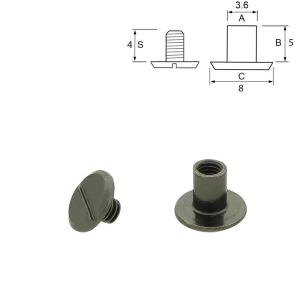Chicago skruv 6/5 mm. Black 5-pack