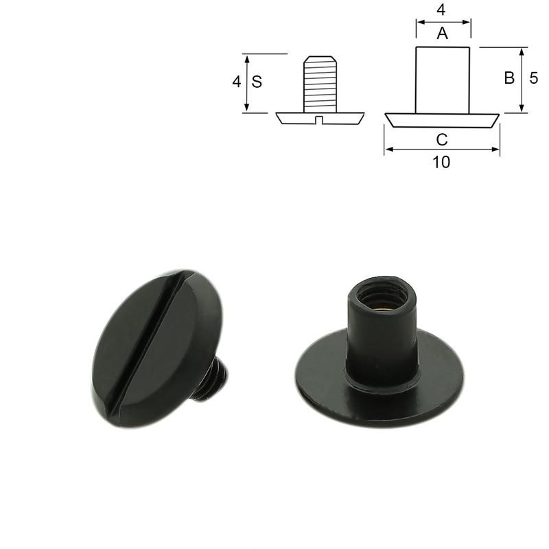 Skruv Matt Svart  10/5 mm. 5-pack