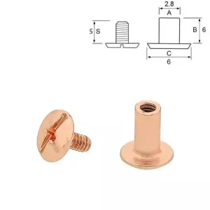 Steele skruv 6/6 mm.5-pack Rosé. "New Size"
