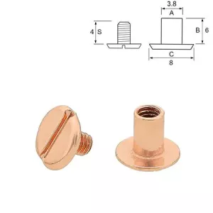 Steele skruv 8/6 mm.5-pack Rosé. "New Size"