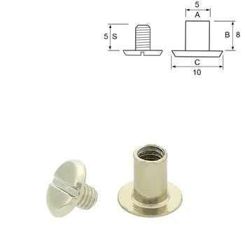 Steele Screws, 10/8 mm, 5pcs Nickel plated