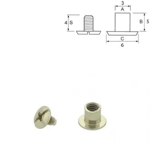Chicago Screws, 6/5 mm, 5pcs