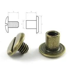 Chicago Skruv antik mässing, 10/4 mm. 5-pack