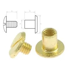 Skruv  Brass plated 5 mm. 5-pack