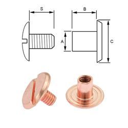Skruv 10/4 mm. Rosé gold 5-pack