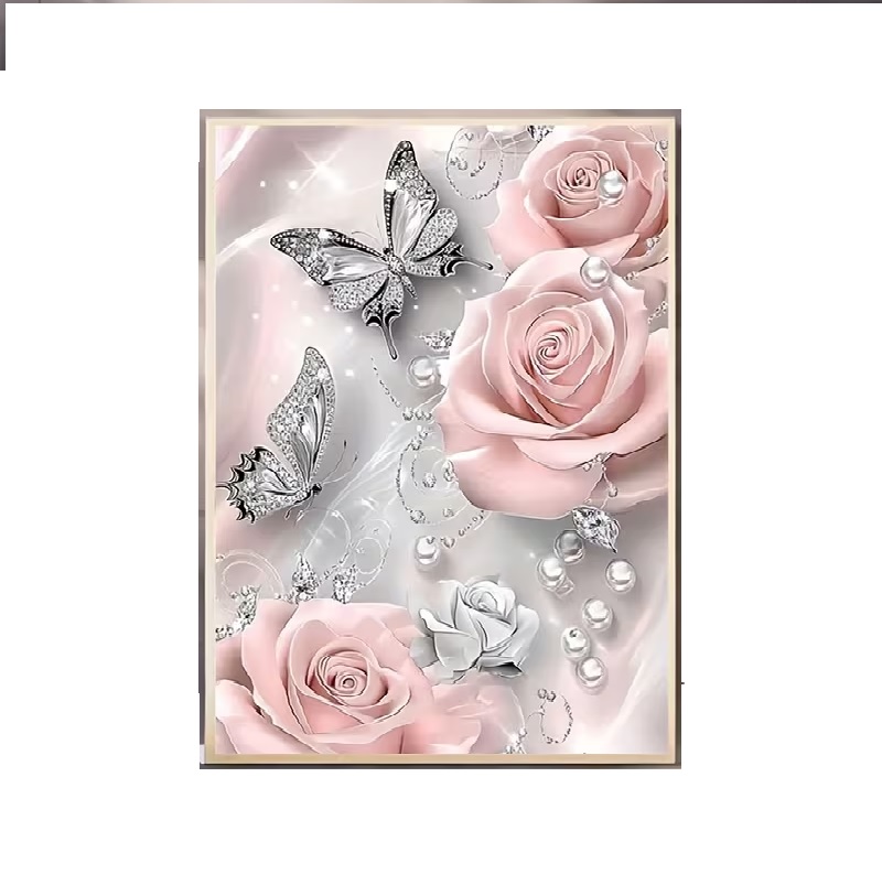 Diamond Painting Sweet pink. 30x40 cm Round.