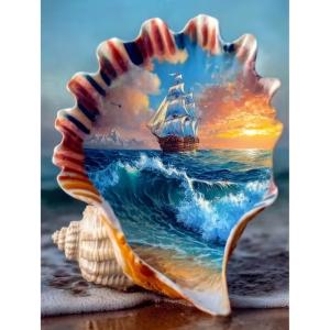 Diamond Painting Seashell 30x40 cm Square.