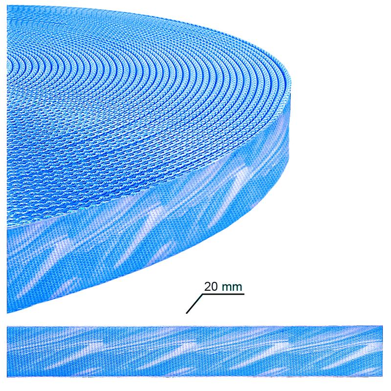 NYHET ! Mönstrad PVC 20 mm. Blue Pattern.