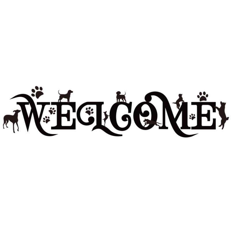 Welcome sticker dog 17x66 cm.