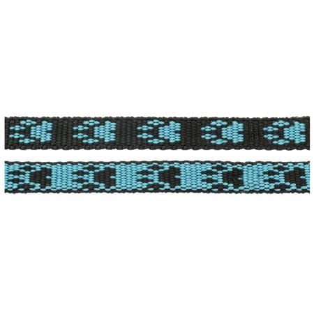 Webbing 10 mm. Blue/Black Pawprint