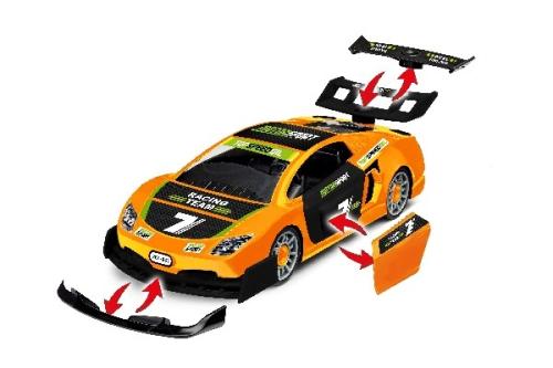 JUNIOR KIT PULL BACK RACING CAR, ORANGE 1/20