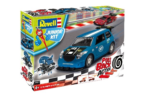 JUNIOR KIT PULL BACK RALLYE CAR, BLUE 1/20