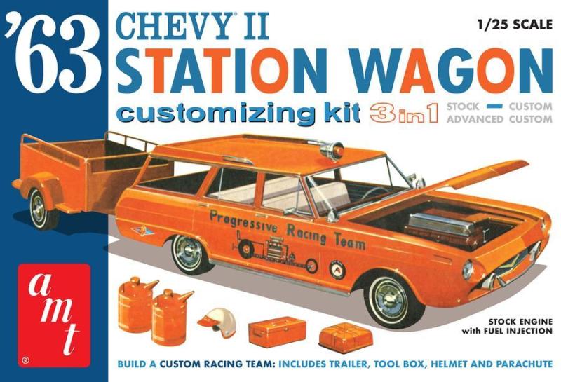 1963 Chevy II Station Wagon w.trailer 1/25