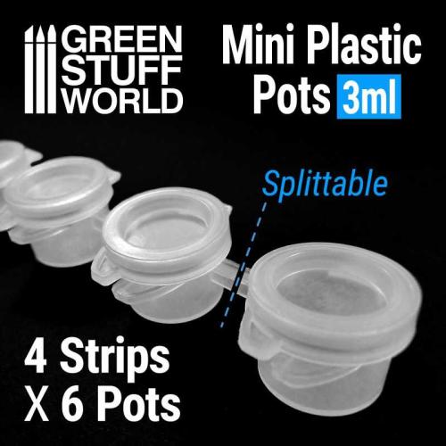 24x Mini Plastic Pots 3ml
