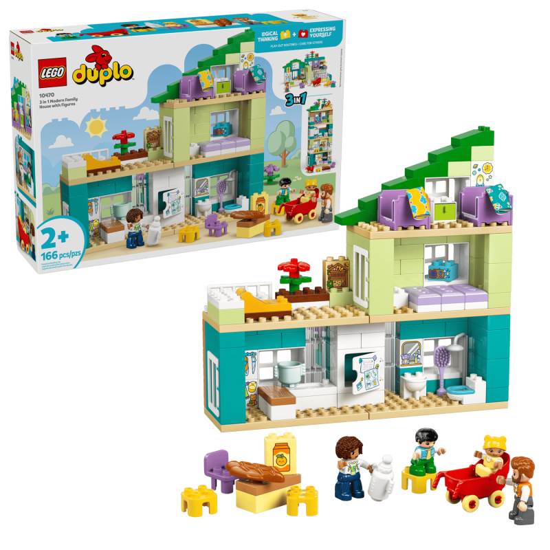 LEGO DUPLO Town 3 i 1 Modern familjevilla med figurer 10470
