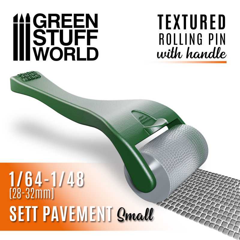 Rolling pin with Handle - Sett Pavement 15mm