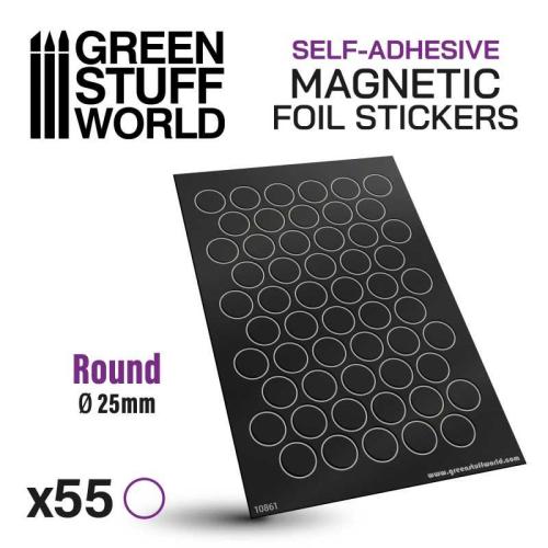Round Magnetic Sheet SELF-ADHESIVE -  25mm
