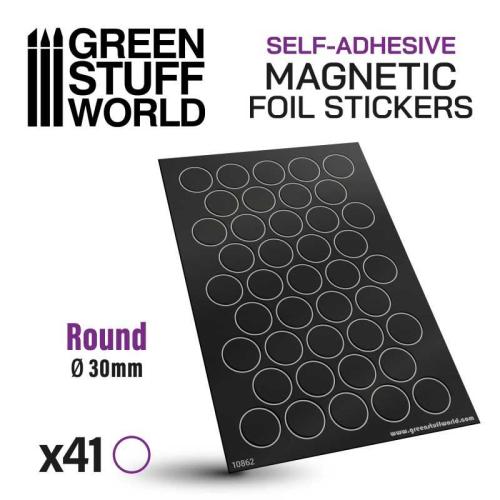 Round Magnetic Sheet SELF-ADHESIVE -  30mm