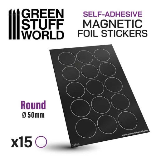 Round Magnetic Sheet SELF-ADHESIVE -  50mm